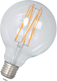 Calex LED Full Glass LongFilament Globe Lamp 240V 4W 350lm E27 GLB95 Clear 2300K dimbaar 8712879135715