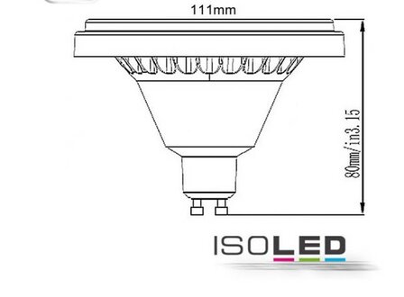 ISOLED ISO111808  ES111 GU10 Spot, 12 Watt, 30&deg;, warmwit, dimbaar 9009377017445
