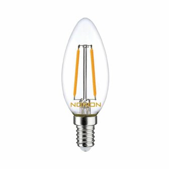 Noxion LED E14 Kaars Filament Helder 2.5W 250lm - 827 Zeer Warm Wit | Dimbaar - Vervangt 25W 8719157028165