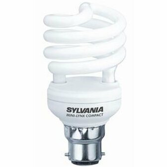 Sylvania Mini Lynx spiraal 15W827 B22D Fast Start Warmwhite 5410288310152