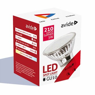 Avide LED Spot Glass 3 5W GU10 CW Koel Wit 6000 6500K 5999562282908