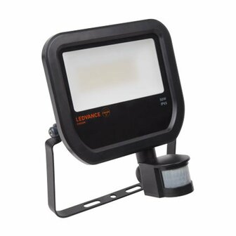 LEDVANCE Floodlight LED 50W3000K zwart Sensor IP65 4750lm neutraalwit 4058075814714