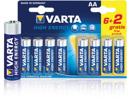 Varta Batterij alkaline AA/LR6 1.5V 6+2-blister 4008496559558